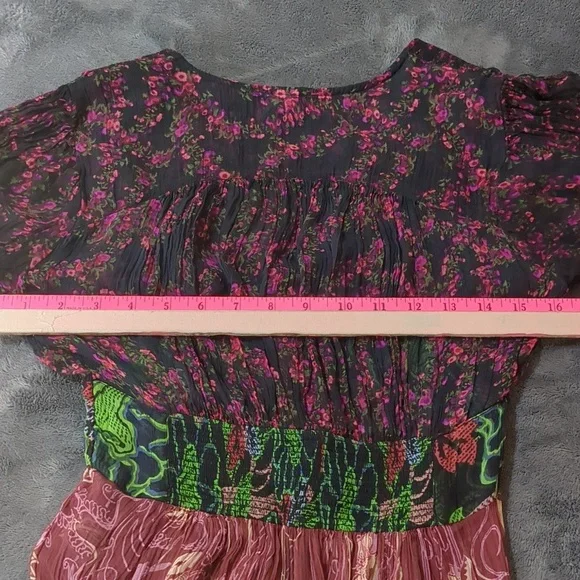 Free People Daisy Fields Sheer Floral Maxi Tunic Dress Size XS - Picture 9 of 10